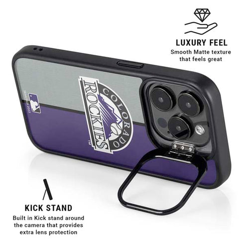 MLB Colorado Rockies Split iPhone 14 Pro Kickstand Case